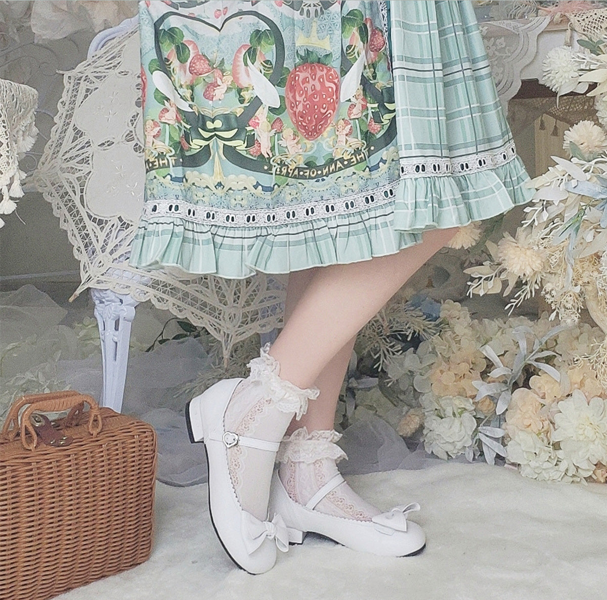 Sosic - Kawaii Lolita Bow Falt Shoes
