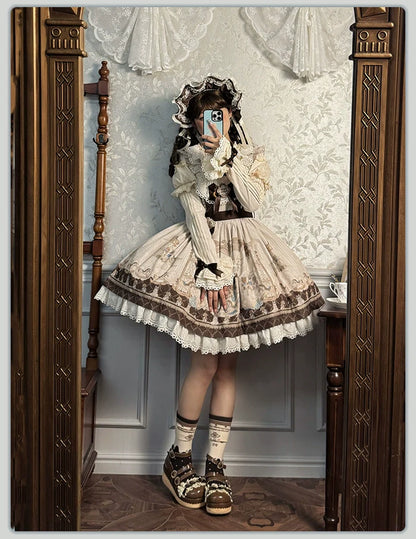 Alice Girl - Sea Salt Fairytale - Sweet Lolita JSK Doll-like Lolita Printed Dress