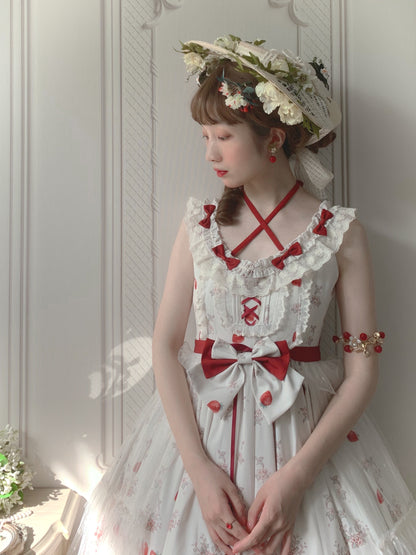 Bodhi Lolita - Strawberry Fruit Tea SP - Apricot Sweet Lolita Jumper Dress