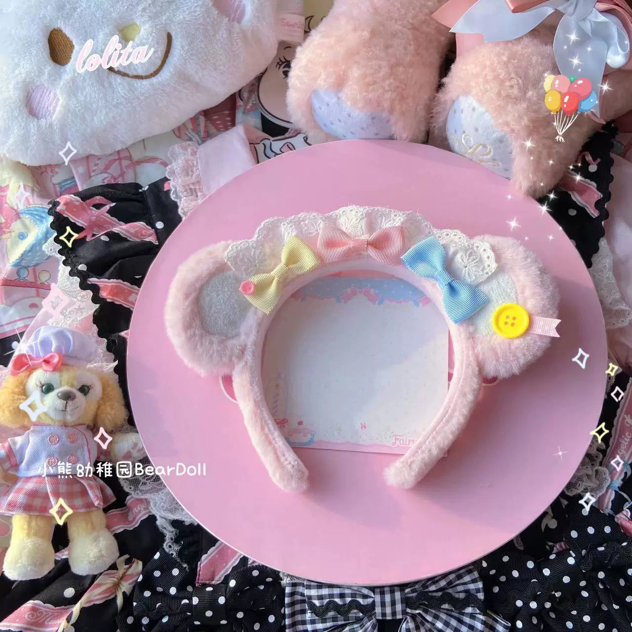 Bear Doll - Kawaii Lolita KC Sweet Butterfly Bow Lolita Headband