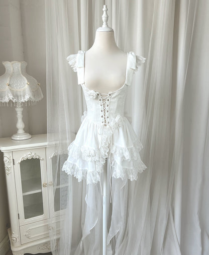 Your princess - Sweet Lolita White Princess Flounce Hemline OP