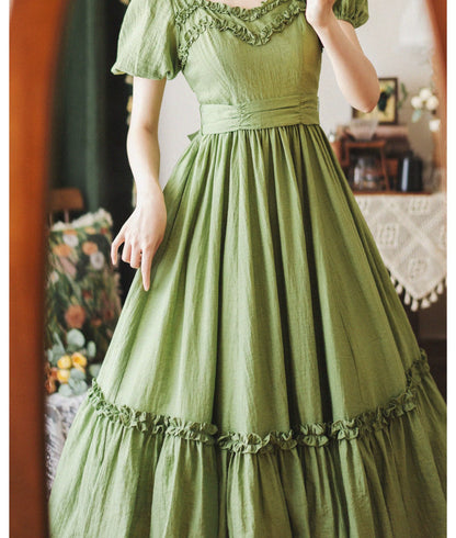 Forest Wardrobe - Forest Pastoral - Elegant Lolita Square Neck Long OP