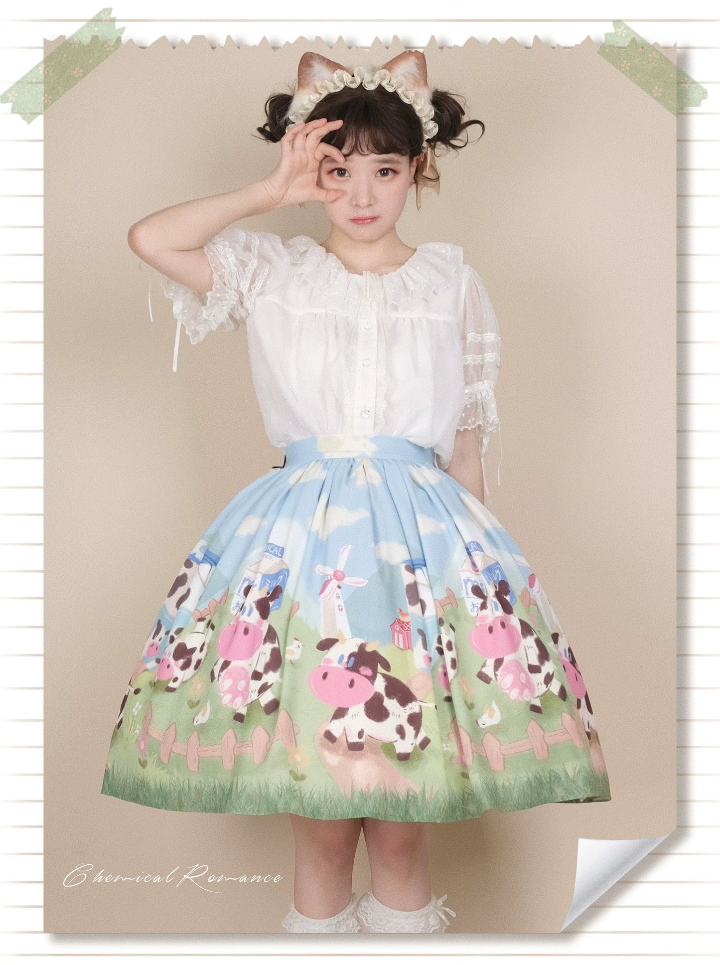 Chemical Romance - Sweetheart Farm - Sweet Lolita SK Cow Print Lolita Dress