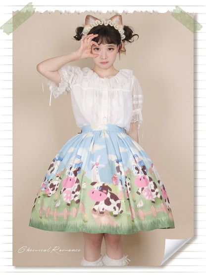 Chemical Romance - Sweetheart Farm - Sweet Lolita SK Cow Print Lolita Dress