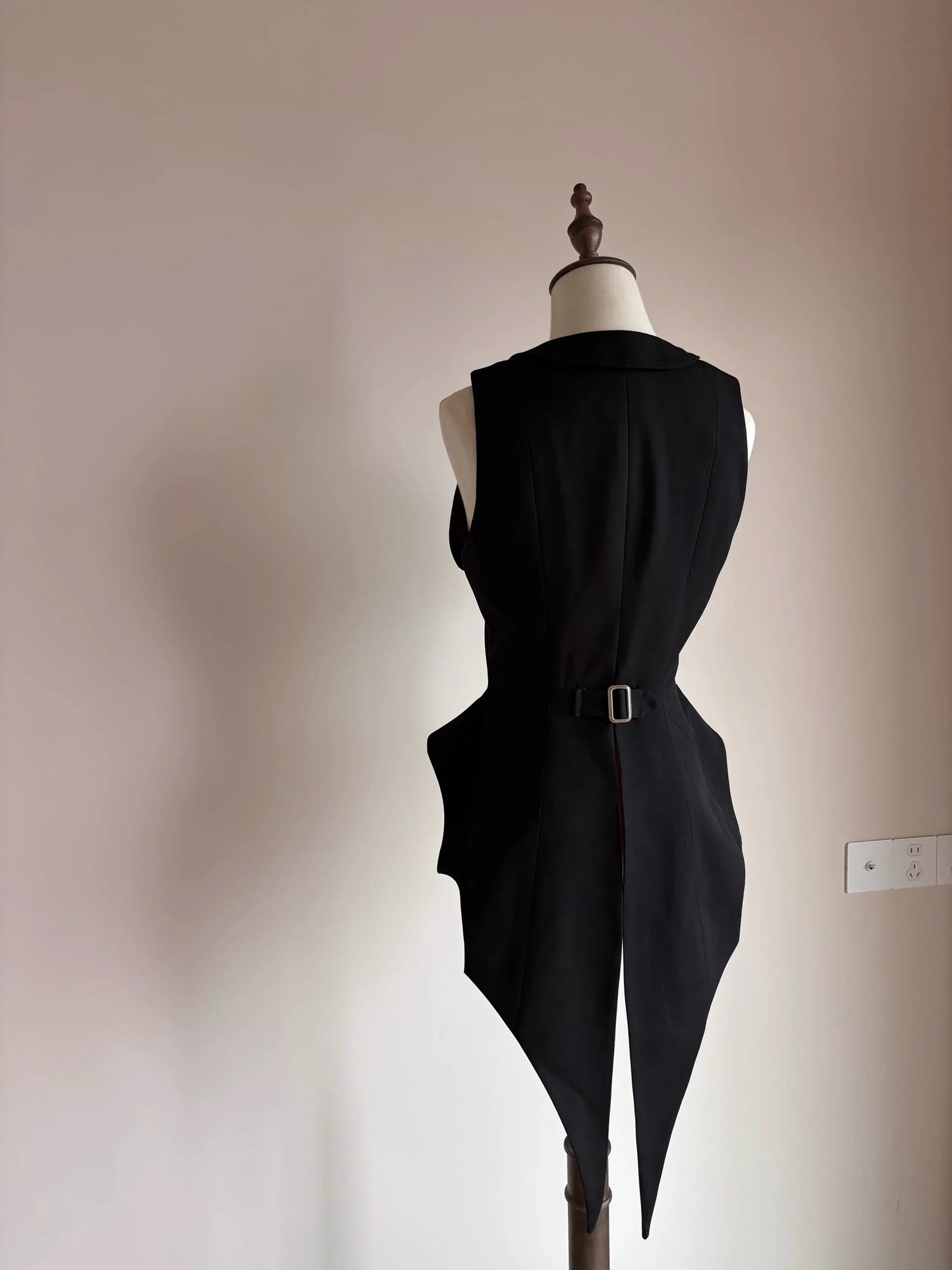 FlowerFairyDaily - Final Nocturne - Black Gothic Lolita Vest, Bat-Wing Shape