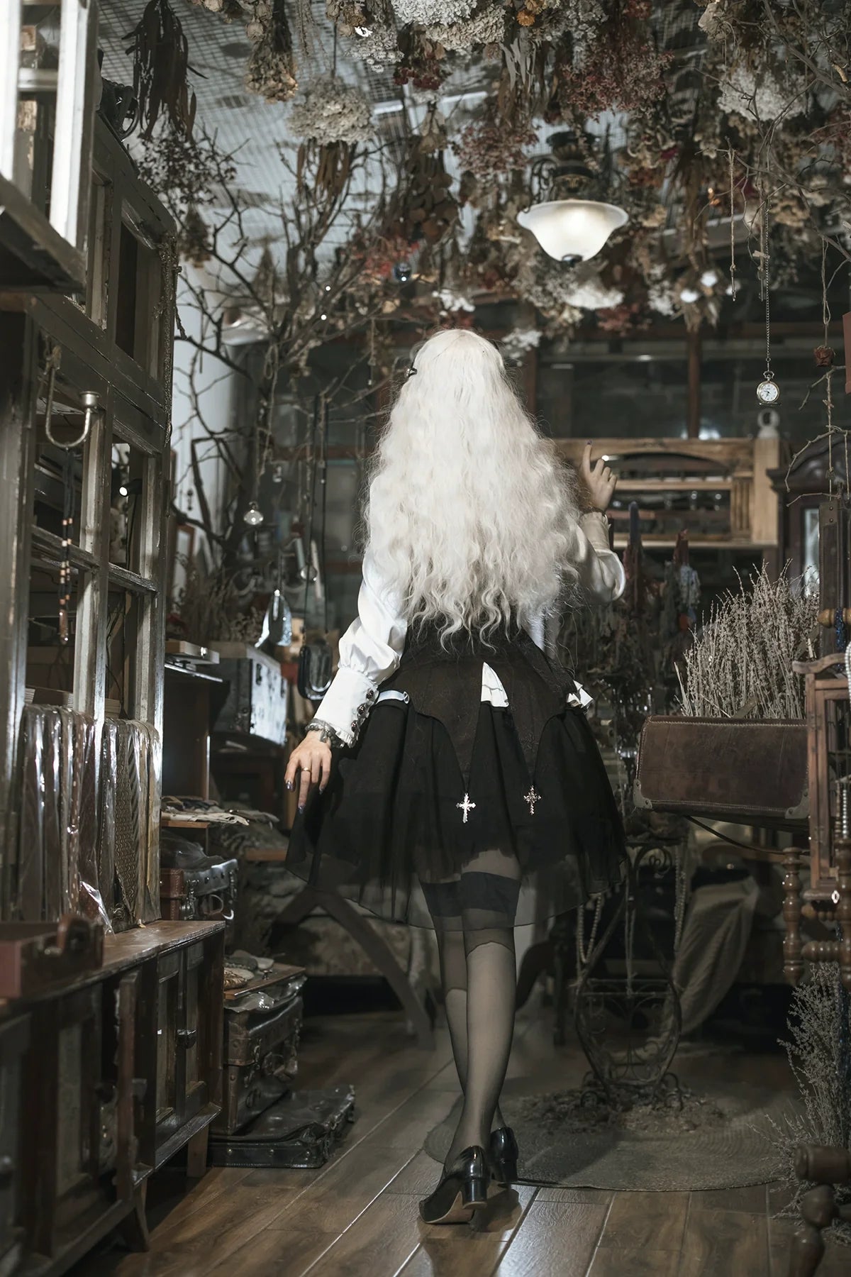 Letters from Unknown Star - Bloodline Duke - Gothic Lolita SK Suit Spider Web Vest and Blouse