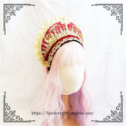 Fox Cherry - Gorgeous Lolita Palace Retro Golden Tudor Headdress