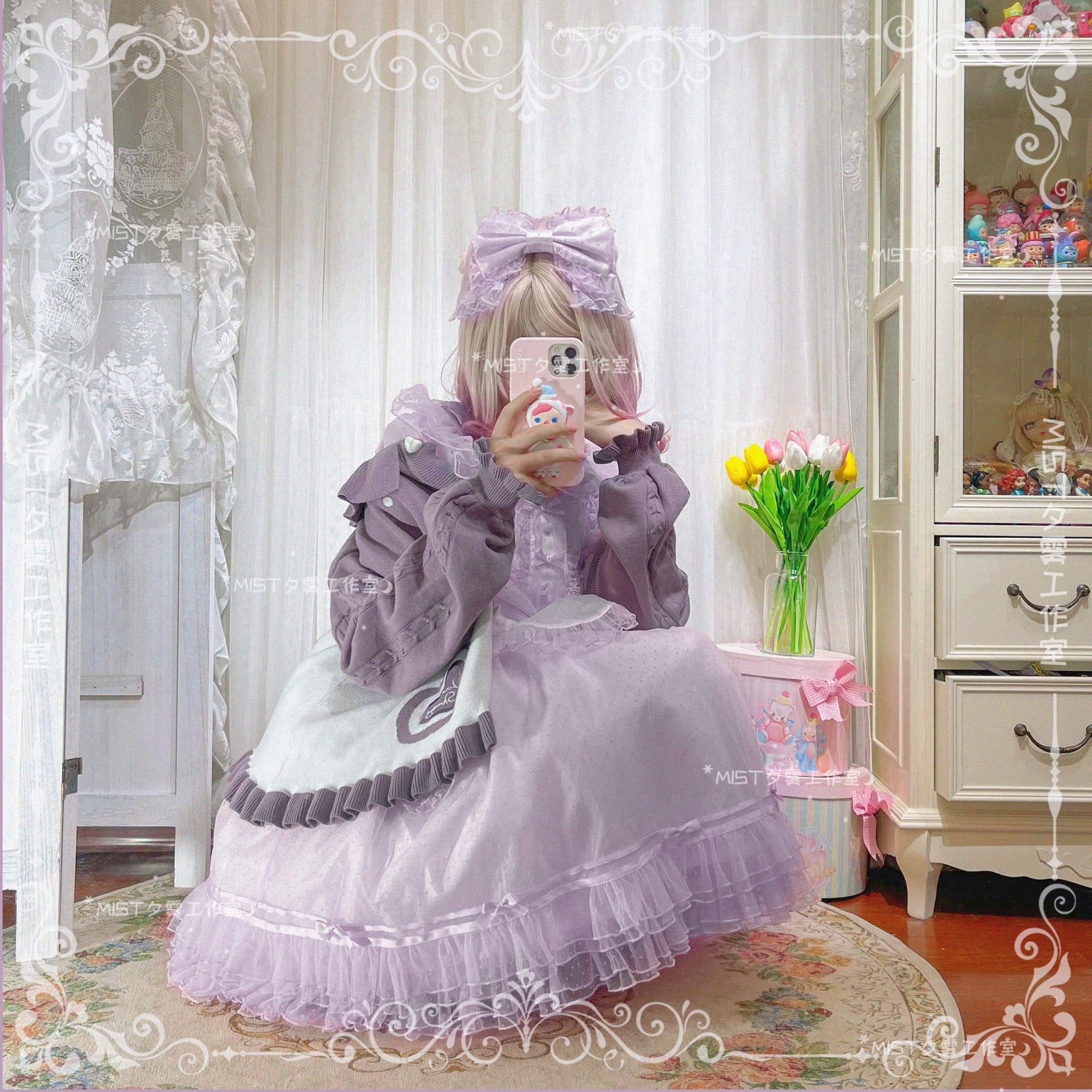 MIST - Beating Heart - Sweet Lolita Thick Sweater Coat Puff Sleeve