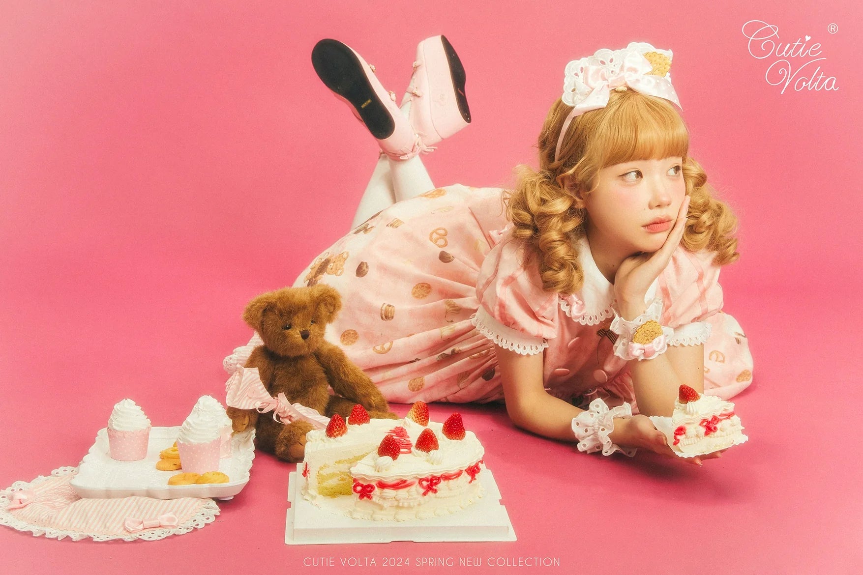 CutieVolta - Blissful Confectionery - Sweet Lolita OP Dress Bear Print JSK