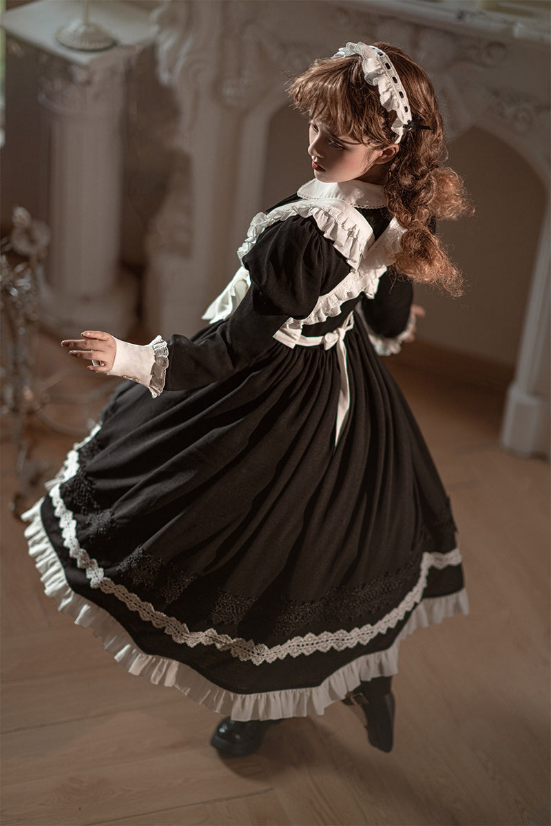 Your Princess - Maid Lolita Puff Sleeve Black Dress