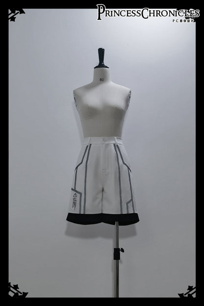 Princess Chronicles - Dry sea and Ashlar - Handsome Futuristic Style White Short Set