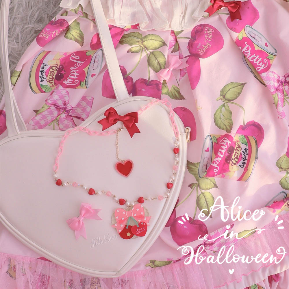 Halloween Alice - Sweet Cherry Lolita Plastic Necklace Ring