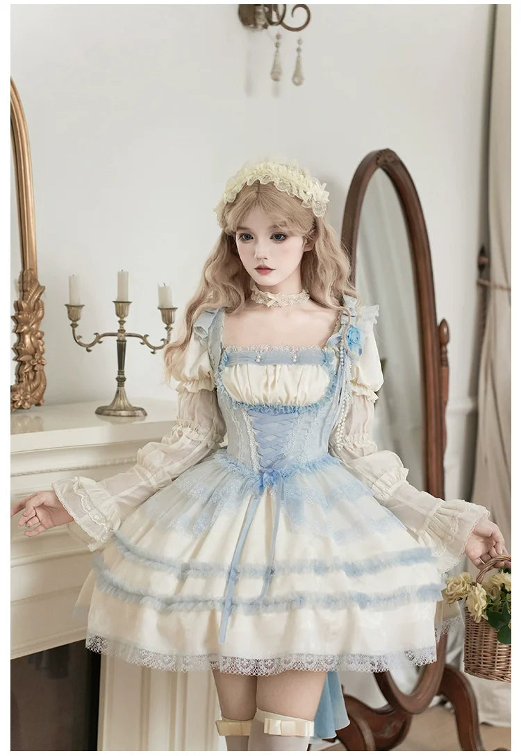 With PUJI - Sea Salt Iced Tea - Classic Lolita Dress, Fishbone Bodice