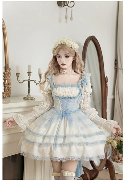 With PUJI - Sea Salt Iced Tea - Classic Lolita Dress, Fishbone Bodice