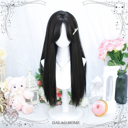 Dalao Home - Ballet - Sweet Long Straight Black Brown Wig