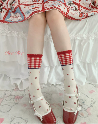 Roji Roji - Kawaii Lolita Socks Bows Sock for Spring/Summer Wear