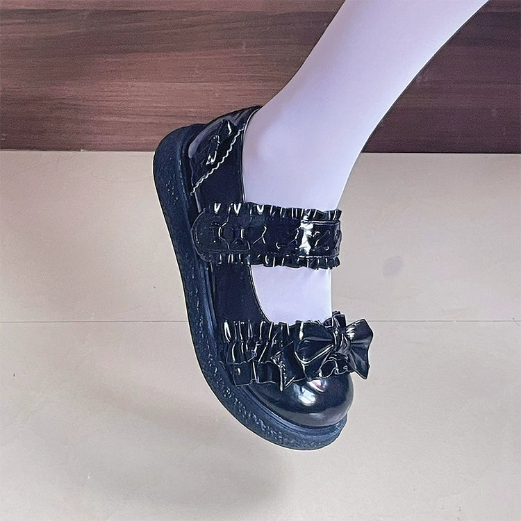 Fairy Godmother - Cute Lolita Shoes Bow Candy-Colored Lolita Flat Shoes