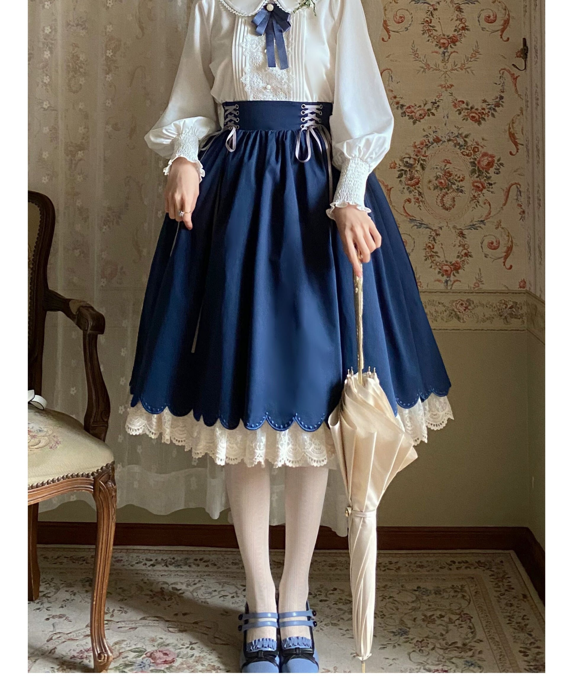 EESSILY - Countess's Autumn Tour - Retro Lolita Embroidery Long SK