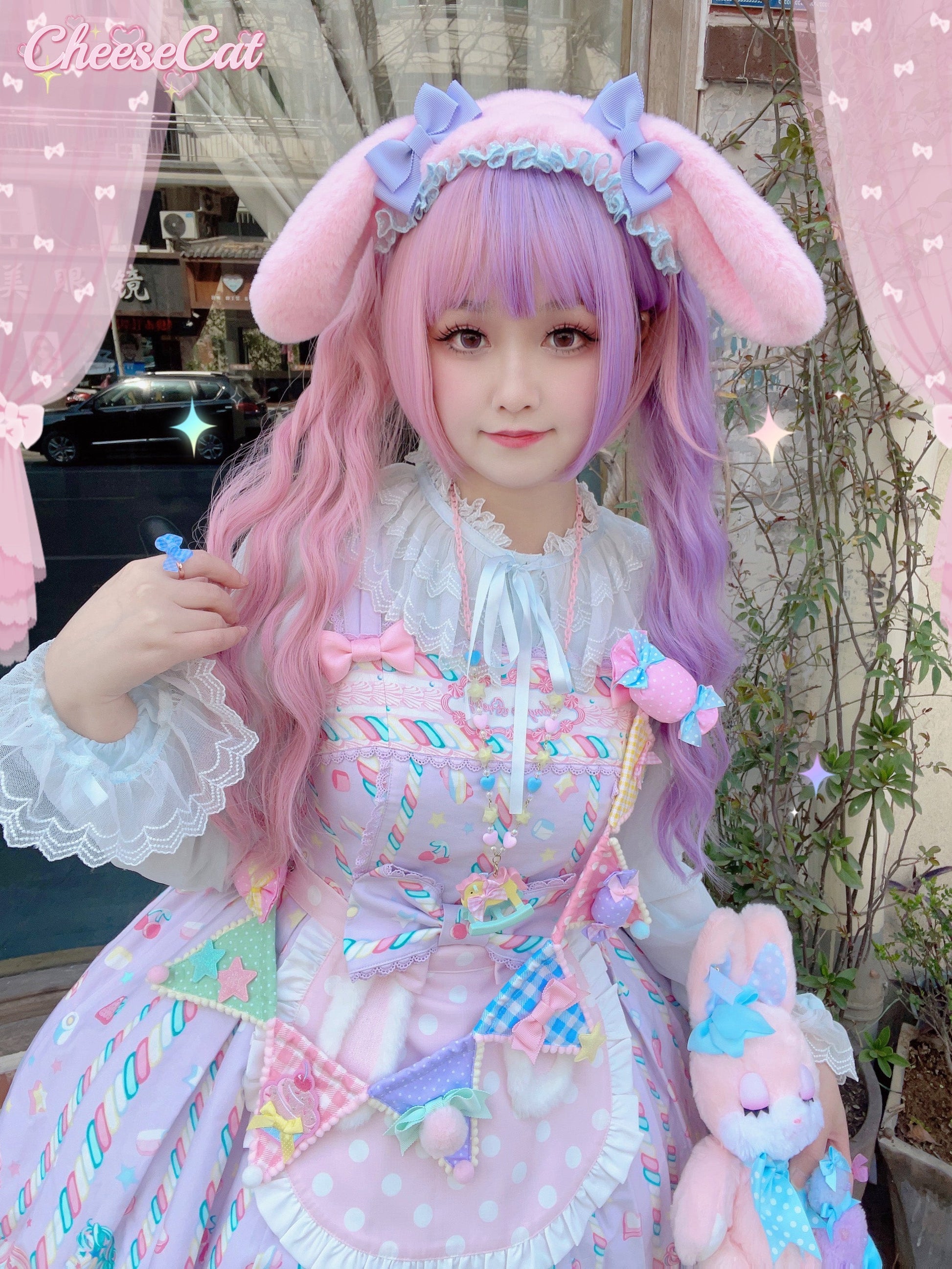 Cheese Cat - Fluffy Lop-Eared Bunny Sweet Lolita Hairband