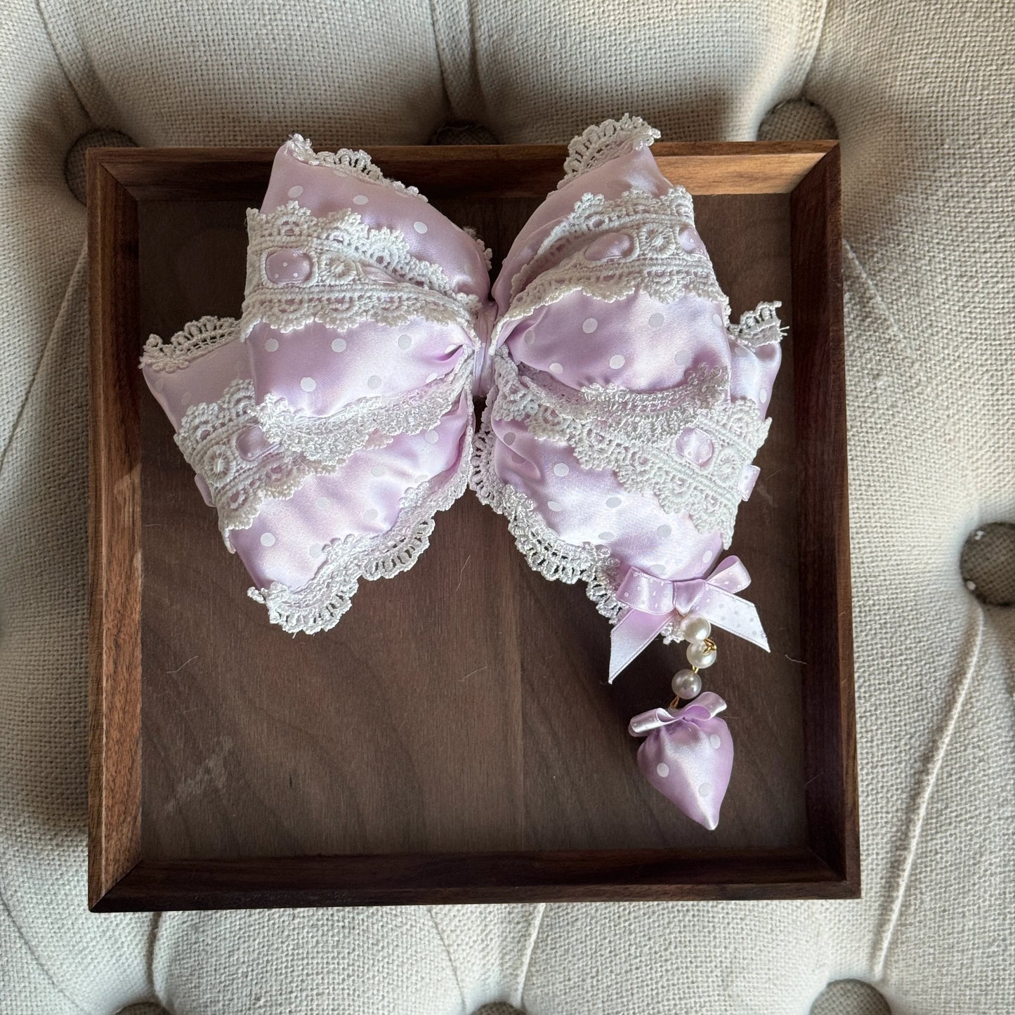 MAID - Sweet Lolita Headdress, Polka Dot Bow, Bunny Ear