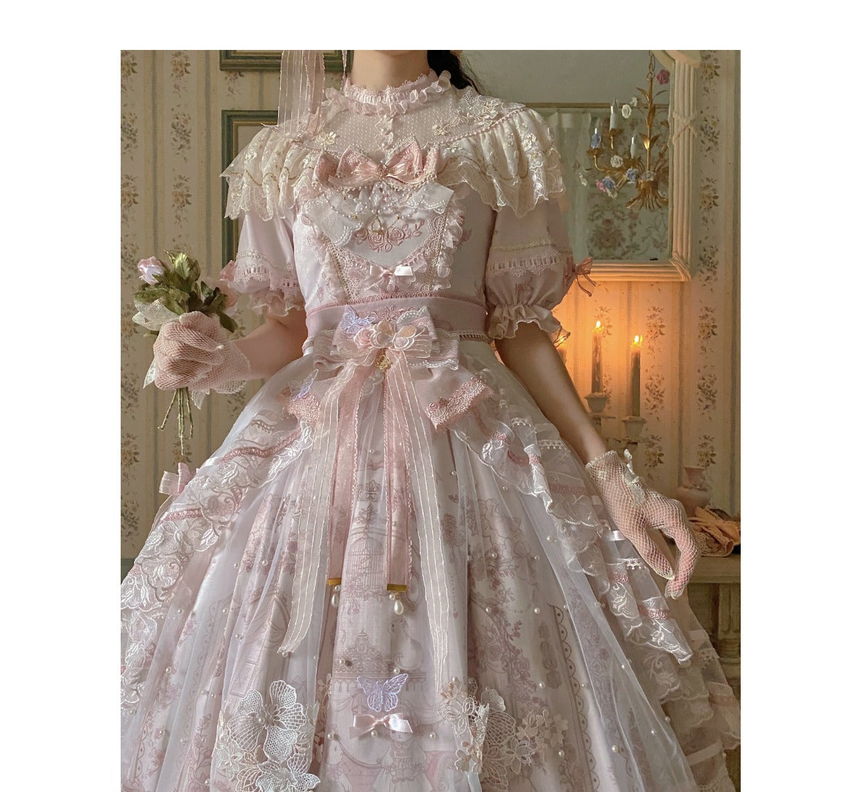 Garden Cat - Sunset Realm Lolita Bride Gorgeous OP FS