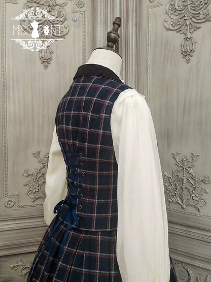 Miss Point - Rose - Elegant Lolita Pliad Print Vest Customized