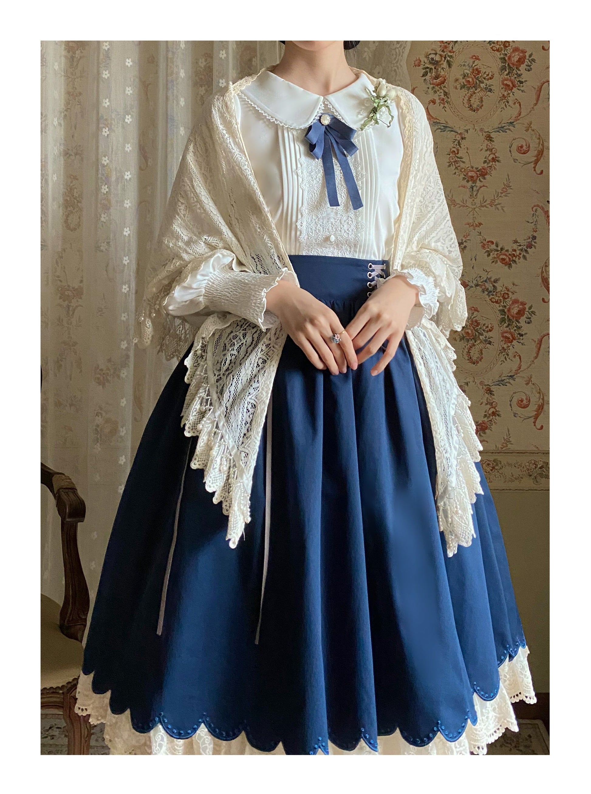 EESSILY - Countess's Autumn Tour - Retro Lolita Embroidery Long SK