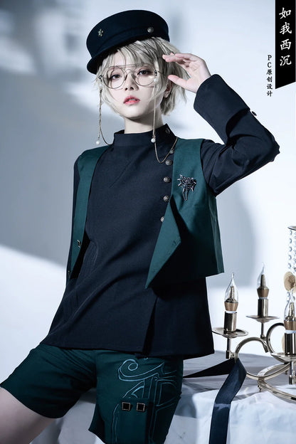 Princess Chronicles - Ruwoxichen - Retro Ouji Lolita Prince Style Black Blouse