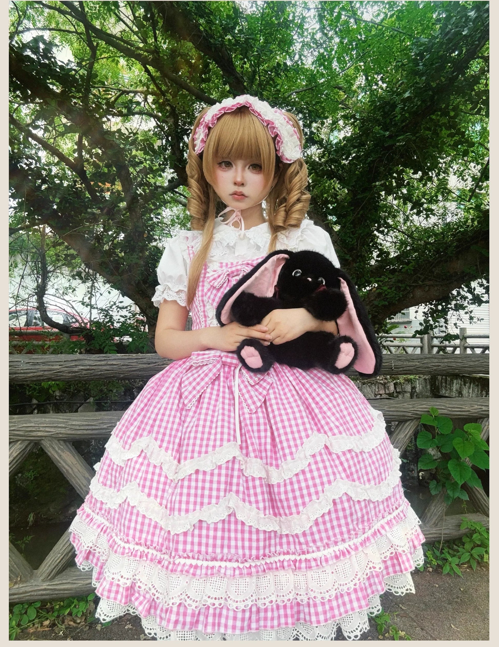 TaTaTa Lolita - Plaid Baileys - Old School Lolita Pink Plaid JSK