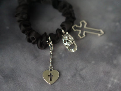 Strange Sugar - Gothic Lolita Black Hardware Skull Spider Hairband