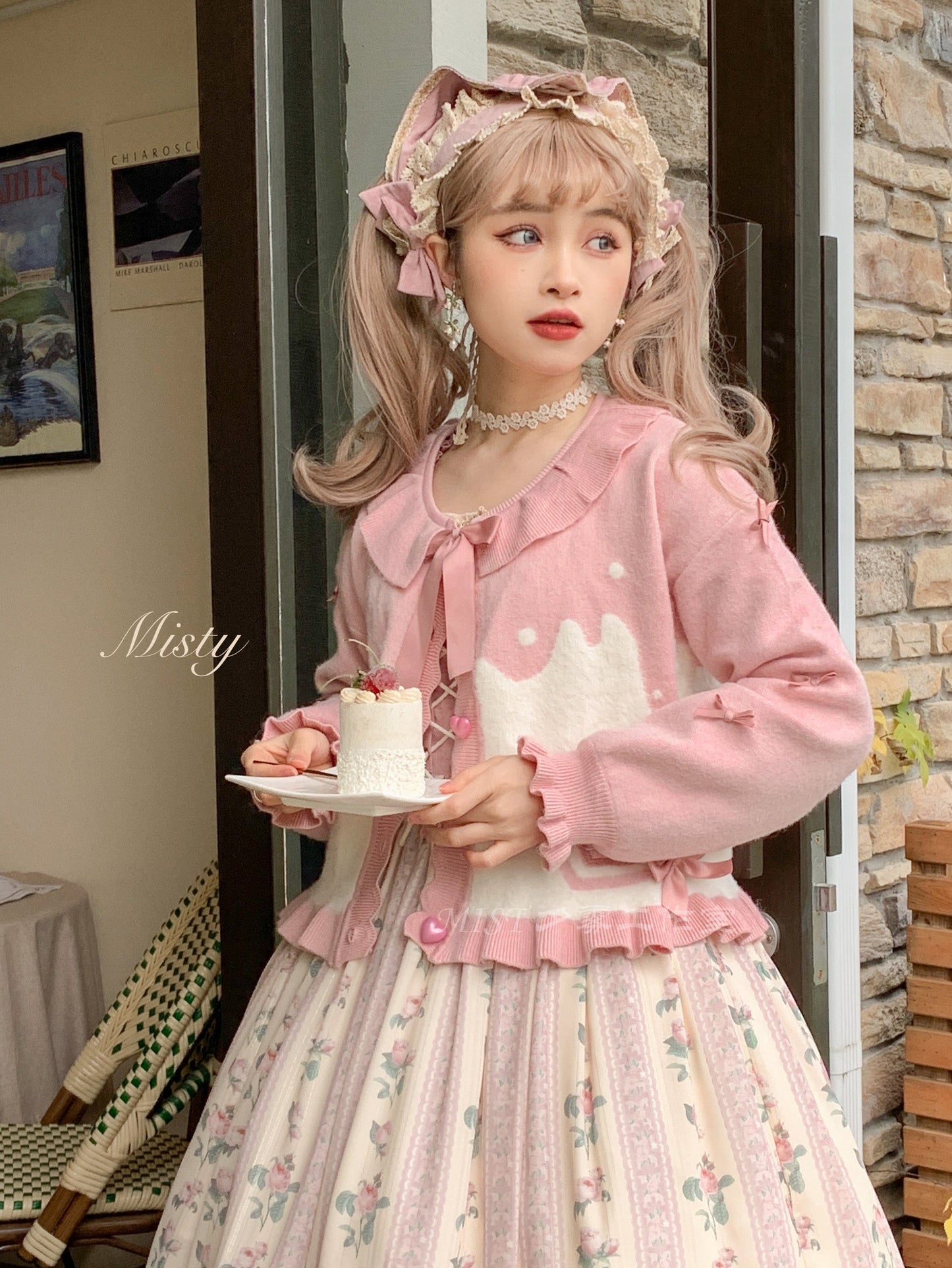 MIST - Beating Heart - Sweet Lolita Thick Sweater Coat Puff Sleeve