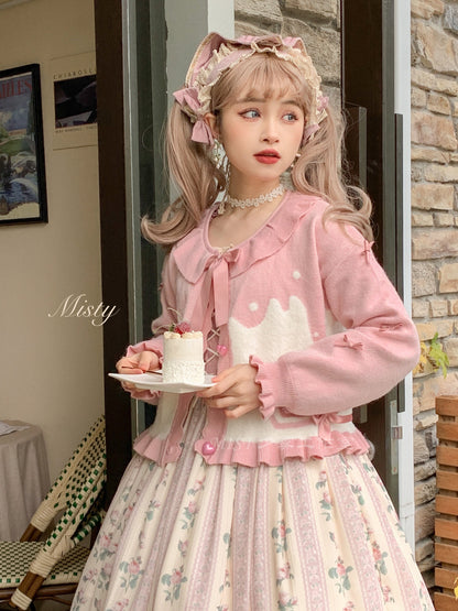 MIST - Beating Heart - Sweet Lolita Thick Sweater Coat Puff Sleeve