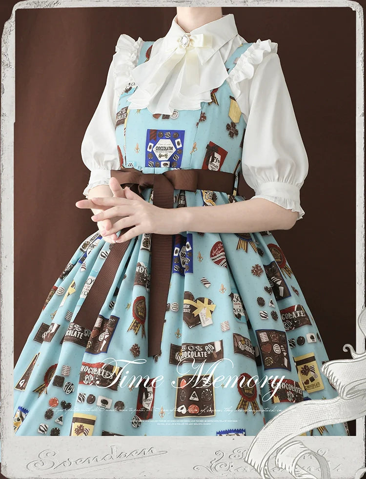 Time Memory - Earl Girl - Chiffon Classic Lolita Shirt, Mid-Length Mutton Sleeves