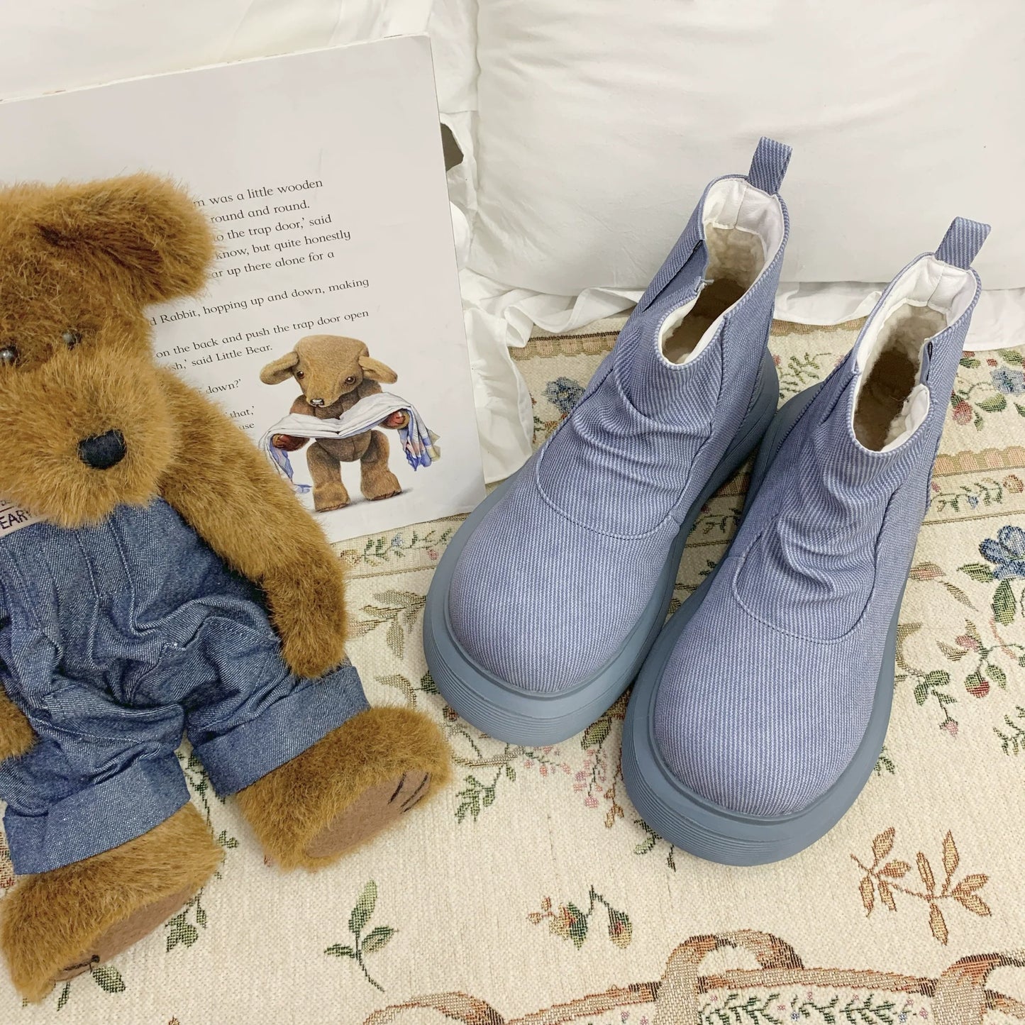 Dolly Doll - Ponyo - Winter Casual Lolita Boots Bow Thick Sole Shoes