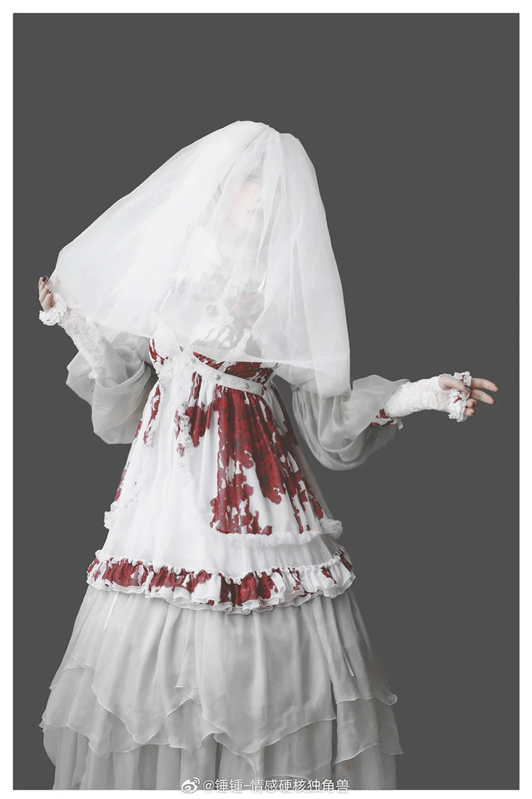 Balladeer - Classic Lolita Shirt Puff Sleeves Open Shoulder Blouse