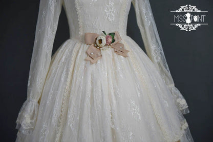 Miss Point - Dawn Girl - Reto Elegant lolita OP Dress Lace Long Sleeve
