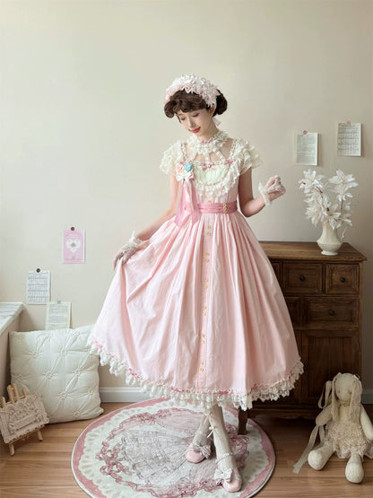 Uncle's Workshop - Fluttering Cherry Spring Strings - Cotton Sweet Lolita JSK Dress