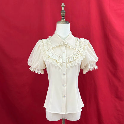 DMFS Lolita - Sweet Lolita Shirt Peter Pan Collar Blouse Detachable Sleeves