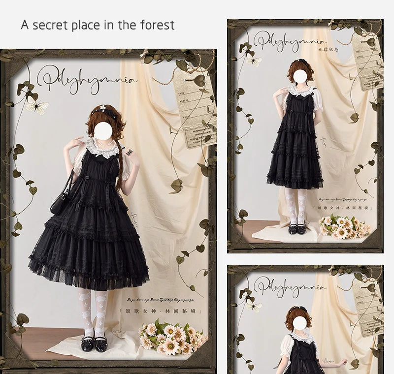 Polyhymnia - Secret Forest - Classic Lolita JSK Dress Multi-layered Dress Summer Gauze Dress