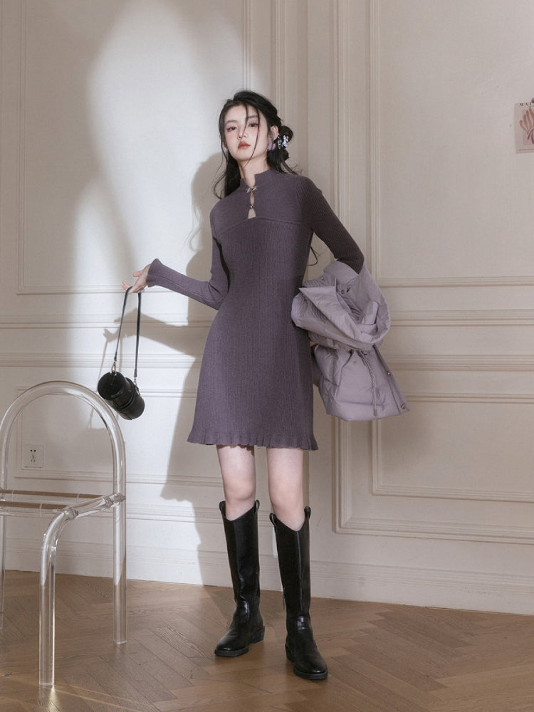 Chinese style wool dress【s0000005779】