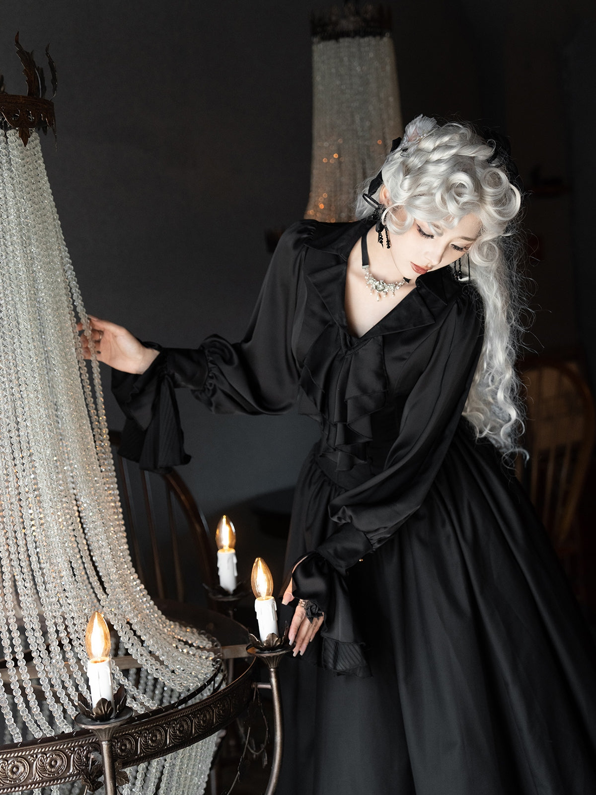 Muppet Mind Ben - Dream - Ouji Lolita Blouse Elegant V-neck Swallowtail Hem Shirt