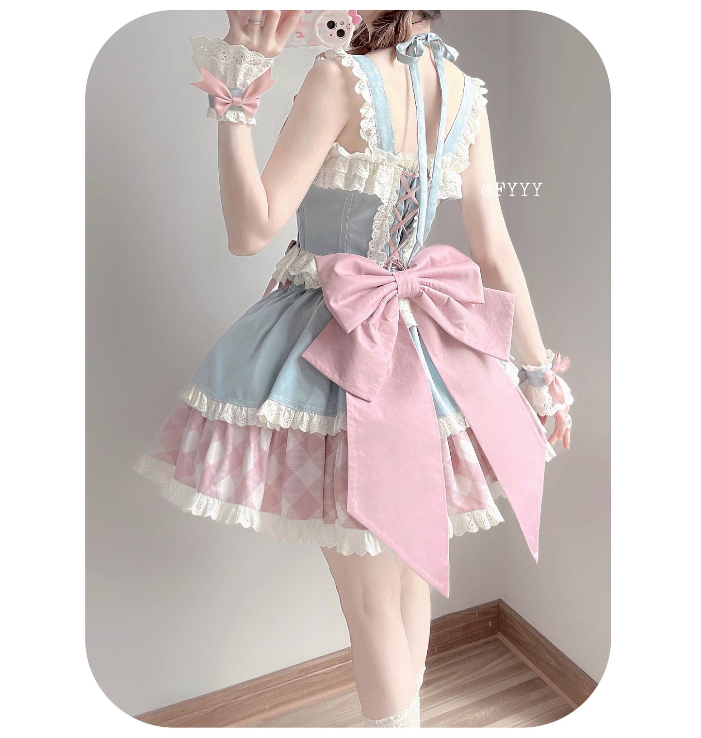 Kuma - Sweet Cowboy - Sweet Lolita Pastel Colors Denim Skirt Set