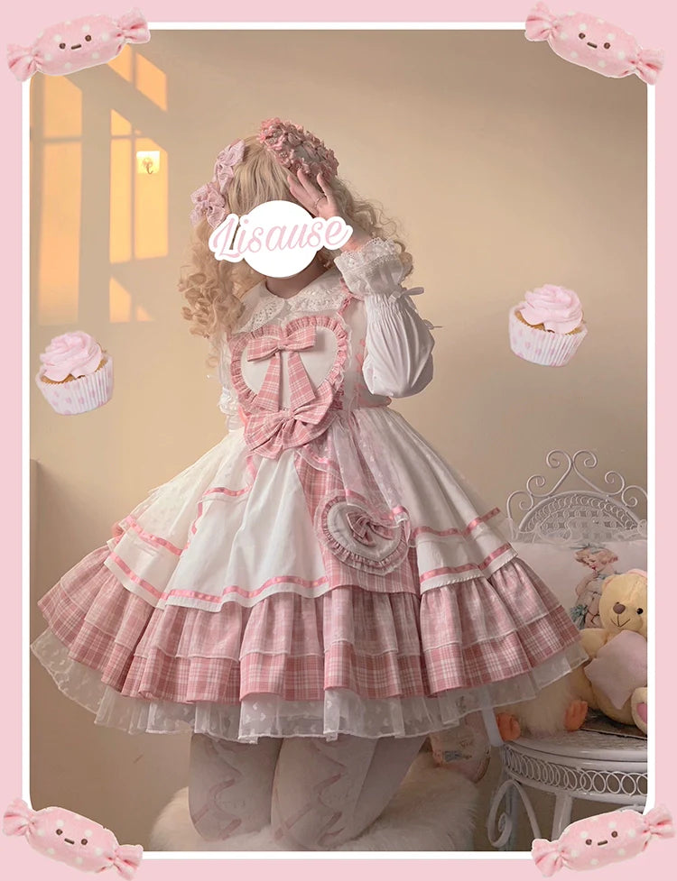 Half Sweet Lolita - Sweetheart Rescue - Sweet Lolita Dress Pink Lolita JSK Dress