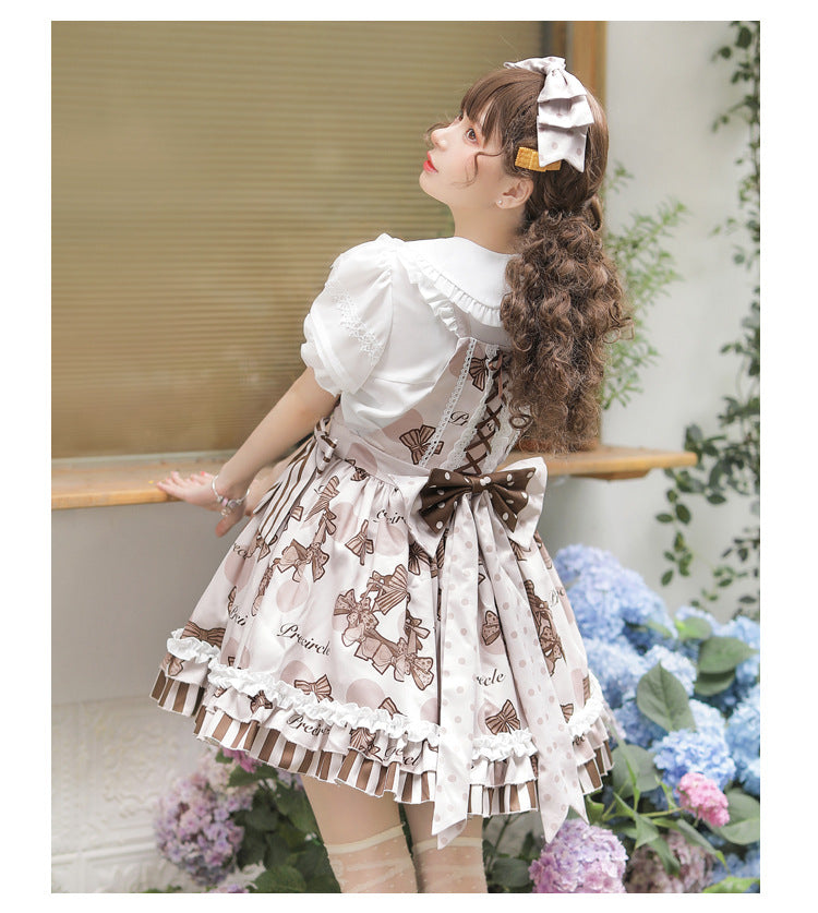 Eieyomi - Chocolate Garland - Kawaii Lolita Summer Dairy Salopette