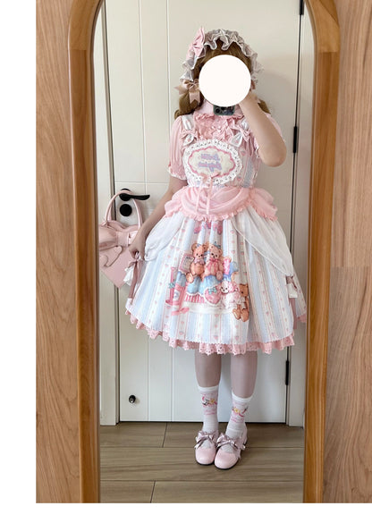 Eternity Spring - Barbie Bear - Sweet Lolita Bear Print JSK and OP