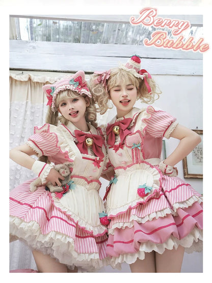Sakurahime - Berry Bubble - Cute Lolita OP Dress Two Kawaii Styles
