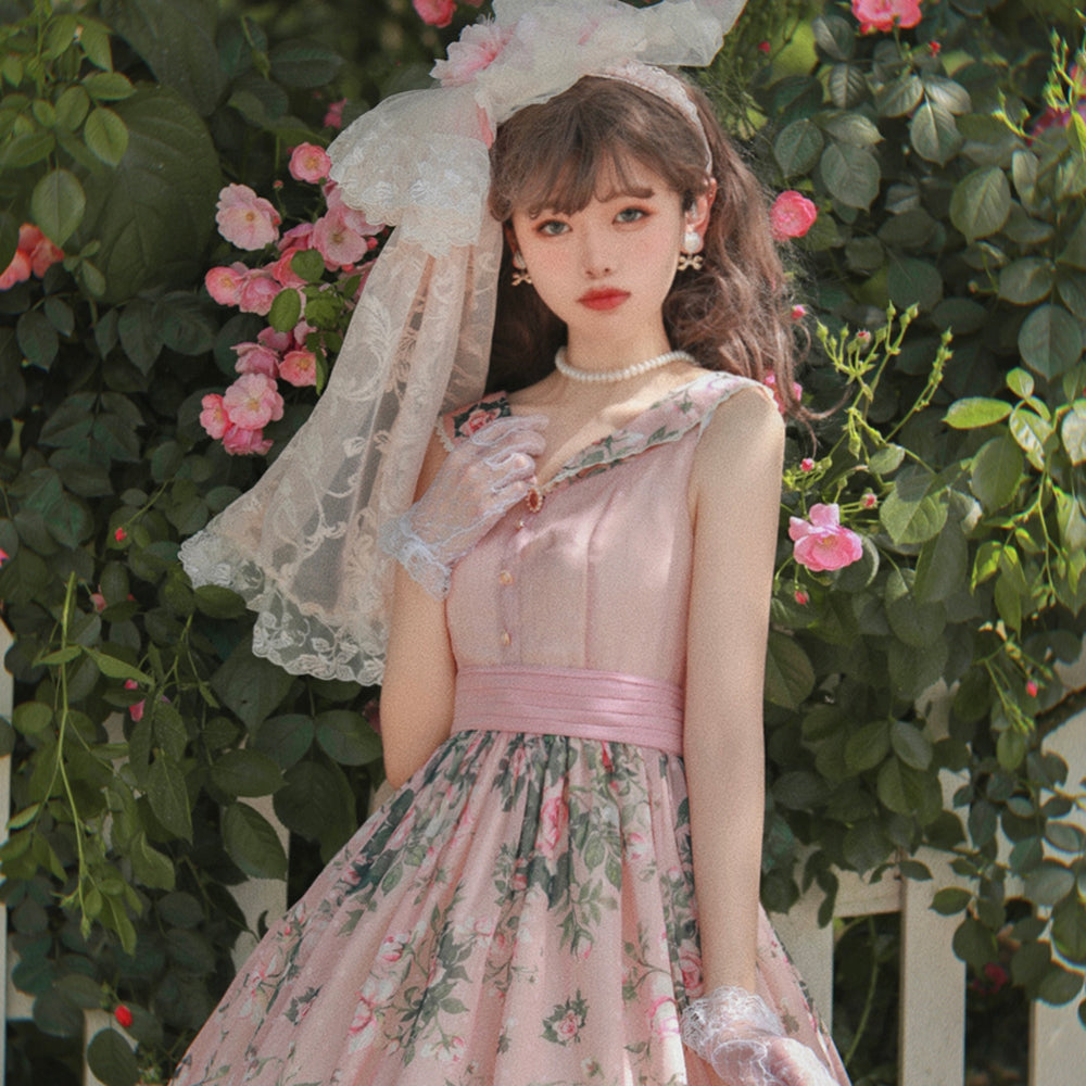 Miss Point - French Rose - Elegant Lolita JSK Dress