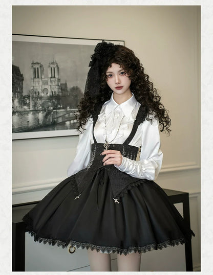 With PUJI - Thorny Night - Gothic Lolita Bust-supporting Skirt With Removable&Adjustable Strap