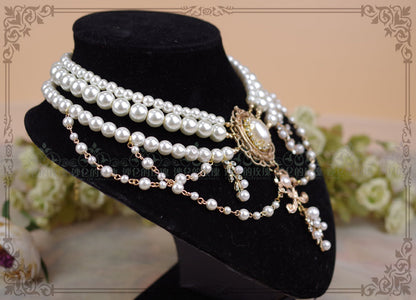 Rose of Sharon - Baroque Layered Pearl Lolita Necklace