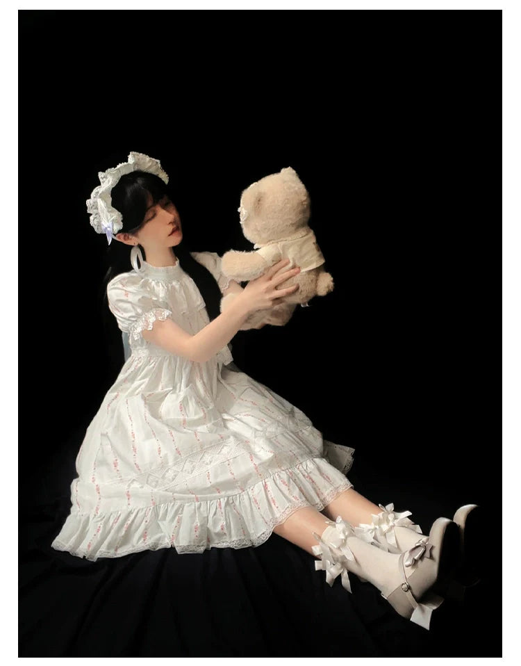 With PUJI - Annie's Dreamland - Cotton Lolita OP Dress Doll Collar Summer Dress